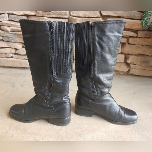 Santana Canada Black Leather Waterproof Knee Riding Boots - Picture 10 of 14